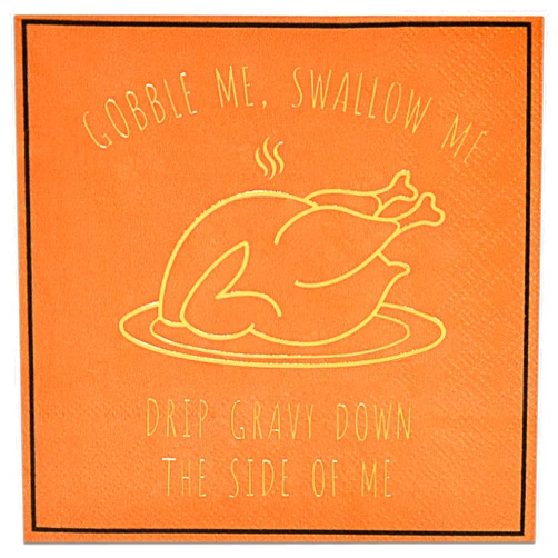 Gift Boutique 100 Fall Turkey Cocktail Beverage Napkins Disposable Paper Harvest Thanksgiving Gold Foil Dessert Napkin for Autumn Party Supplies Tableware Decor