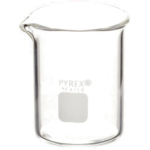 Corning Pyrex 1000-50 Glass 50mL Graduated Low Form Griffin Beaker, 10mL Graduation Interval (Pack of 12)
