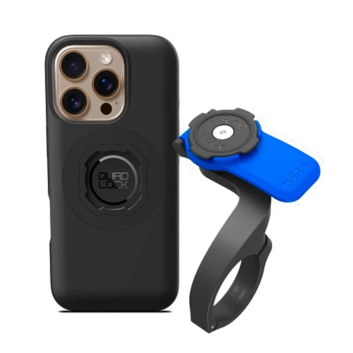 Quad Lock Out Front Handlebar Bike Phone Mount (V3) with MAG Phone Case for iPhone 16 Pro
