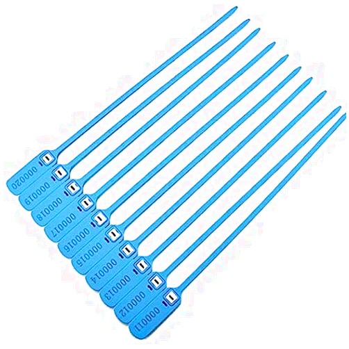 Z.TMPSEAL Heavy Duty Plastic Truck-Trailer Seals Numbered Security Tags Safety Ties Pull-Tight Pad-Locks Cable Pull Ties - Straps, Metal Insert Clip Lock, Length 400 mm 15.8