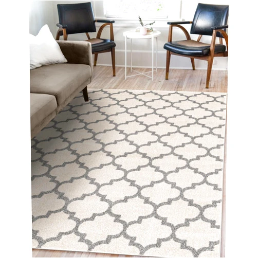 Rugs.com Lattice Collection Rug – 2x3 Hearth Beige and Gray Medium-Pile Rug Perfect for Living Rooms, Large Dining Rooms, Open Floorplans