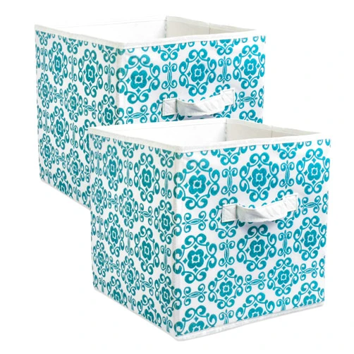 DII Non Woven Polyester, Scroll Storage Bin, Small, Teal