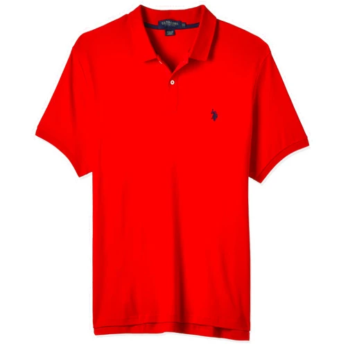 U.S. Polo Assn. Men's Solid Short Sleeve Interlock Polo Shirt, Golf Shirts for Men, Business Casual Polos