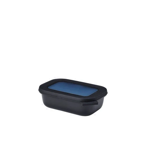 Mepal Cirqula Multi Bowl Rectangular 500 ml Nordic Black-Food Storage Box-Stackable-Dishwasher Safe, Polypropylene