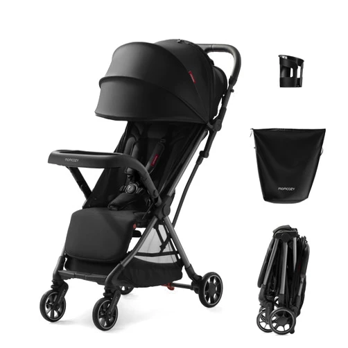 Momcozy ClickGo Lightweight Stroller, Compact Travel Stroller for Airplane with One-Click Fold, Baby Stroller and Toddler Stroller with Large Canopy for Kids from 6 Months to 50 Lbs