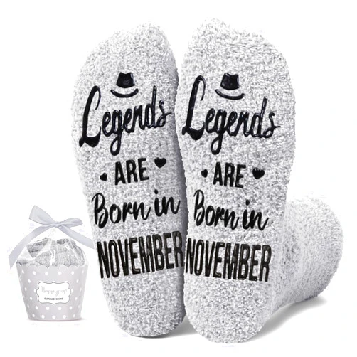 HAPPYPOP Birthday Gifts Ideas for Men - Month Birthday Socks for Him Male