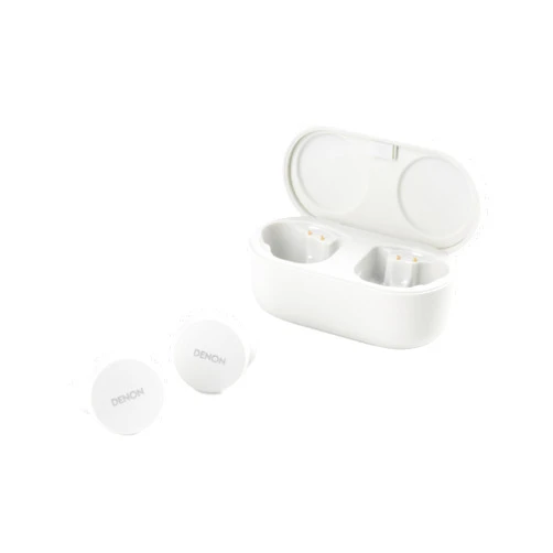 Denon PerL True Wireless Earbuds - Active Noise Cancelling, Bluetooth, Personalized Sound with Masimo Adaptive Acoustic Technology, 24-Hr Battery Life, Wireless Charging, White