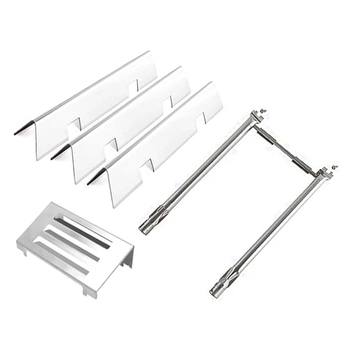 BBQ-PLUS 67060 Heat Deflector,7635 15.3'' Flavorizer Bars,69785 Burner Tube Replacement Parts Repair Kit for Weber Spirit II 200 Series(with Up Front Control ),Model Years 2017 and Newer (Spirit II 200 Series)
