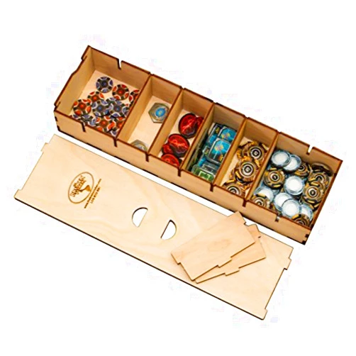 The Broken Token Long Bits Box - Wooden Token and Game Pieces Organizer for Board Games