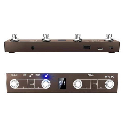 MVAVE M-VAVE Chocolate Plus Wireless Midi Controller Programmable Wireless Midi Controller 4 Buttons Portable Rechargeable MIDI Foot Controller (MIDI Chocolate Plus)
