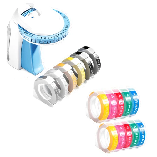 Airmall Omega S Embossing Label Maker, Embossing Label Maker Machine,3D Handheld Label Maker Embossing,Portable Label Makers with 16 Color Rolls for Home School Kitchen
