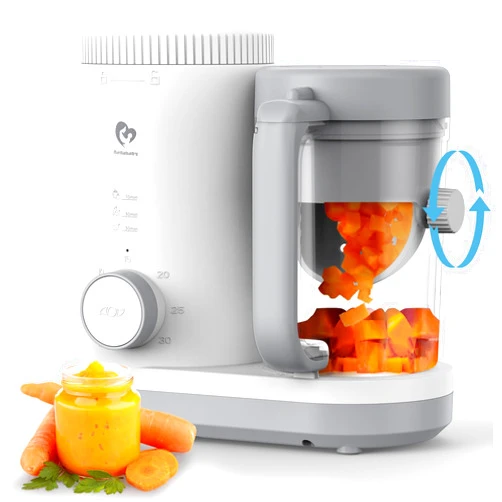 Bellababy Baby Food Maker Bellababy Baby Food Processor, Puree Blender Steamer with Reversible Steam Basket, One Button Easy Operation & Large Opening for Easy Cleaning