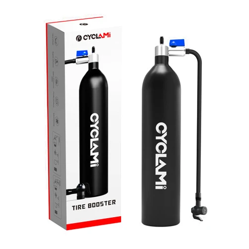CYCLAMI Tire Booster - 1.2L Aluminum Alloy MTB Road Inflator Tire Air Bottle - Valve Gas Cylinder & Accessories