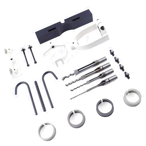 Eapmic Mortising Chisels Tenoning Machine Accessories Woodworking Square Hole Drilling Tenon Joint Mortise Mortising Attachment Chisel Bit Locator Set of Bench Drill