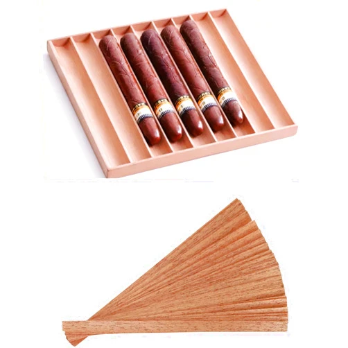 Woho 120 Packs Spanish Cedar Cigar Lighter Cedar Wood Spills Strips Sticks, Spanish Cedar Cigar Tray for Cigar Display & Sharing, Spanish Cedar Wood Tray for Cigar Humidor/Tupperdor/Box/Case