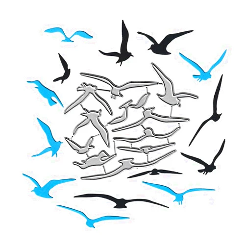 HGSALK Metal Sea Mew Seagull Die Cuts, Seabird Seafowl Cutting Die DIY Crafts Template Mould Stencils for DIY Embossing Card Making Album Decorative Paper Scrapbooking