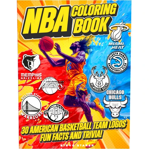By Steve Starer (Author) NBA Coloring Book: Activity Book with All 30 NBA Team Logos, Fun Facts, and Trivia!