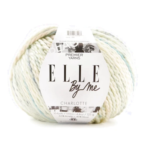 Premier Yarns ELLE by Me Charlotte, Bulky Yarn for Crocheting and Knitting, Ideal for Sweaters and Accessories, Acrylic and Wool Blend, 4.4 oz, 164 Yards, Color Harbor Multi