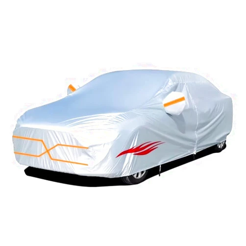 Generic Indoor and outdoor waterproof car cover Compatible with Kia EV3 2024-,all-weather protection car cover, strong and durable (Silver red)