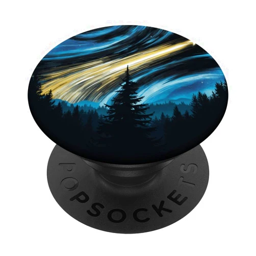 ILLusionT Stunning Night Sky Design - Shooting Star and Forest Art PopSockets Standard PopGrip