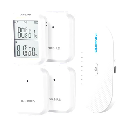 INKBIRD WiFi Thermometer Hygrometer 3 Pack, Indoor Outdoor Wireless Temperature Humidity Sensor with App Notification Alert, Export Data, for Room Kitchen Courtyard Brewhouse
