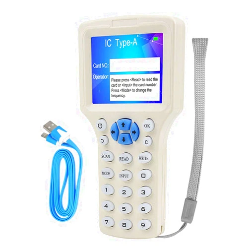 LEXI 125KHz 13.56MHz 10 Frequency RFID Access Writer/Reader/Duplicator, ID IC HID UID Decoder, Card Copier, NFC Reader, Key fob Cards Programmer with USB Interface NS208-LEXI