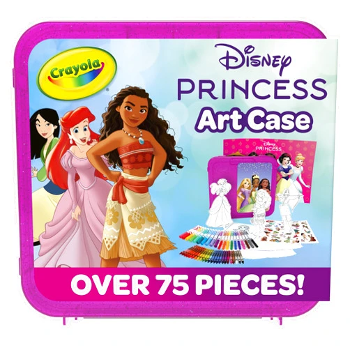Crayola Disney Princess Art Case (75ct) Art Kit for Kids, Art Supplies, Disney Coloring Set, Disney Toys, Gift for Girls & Boys