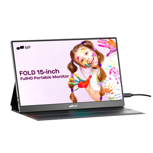 MP Mobile Pixels New Fold Portable Monitor 15.6'' FHD 1080p Travel Monitor for Laptop,Plug and Play,Laptop Screen Extender Monitor Compatible with macOS/Windows/Android/Switch (Protective Cover Included)