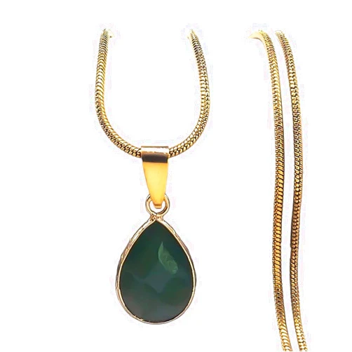 VHH STORE Green Color Water Drop Pendant Necklace Stainless Steel Clavicle Chain Chocker Female Trendy Elegant Coquette Jewlery Gifts