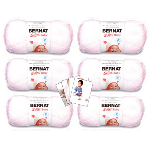 Bernat Softee Baby Yarn - 6 Pack with Patterns (Pink)