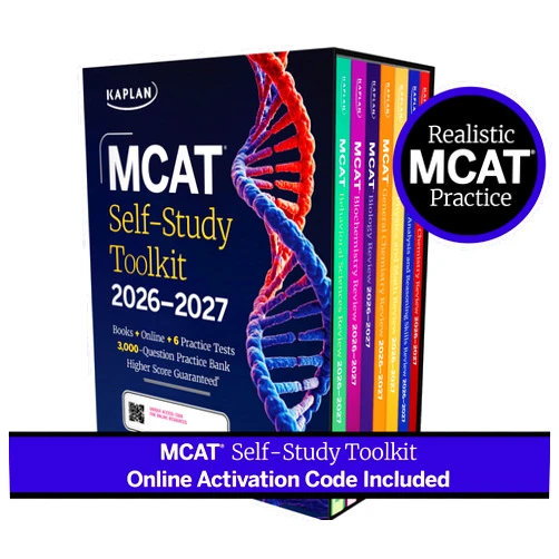 By Kaplan Test Prep (Author) MCAT Self-Study Toolkit 2026-2027: Includes MCAT Complete 7 Book Set, 6 Full Length Online Practice Tests + Customizable 3,000 Question Practice Bank (Kaplan Test Prep)