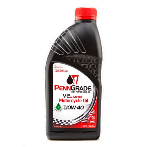 PENN GRADE1 PENN GRADE 1, 71566, V2 4-Stroke Motorcycle Oil SAE 10W-40, 1 Quart (4 Pack)