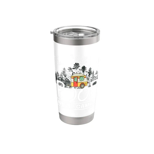 Thou Shall Not Poop In The Camper - DressedForDuty Thou Shall Not Poop In The Camper Funny Vintage Camping Fun Stainless Steel Insulated Tumbler