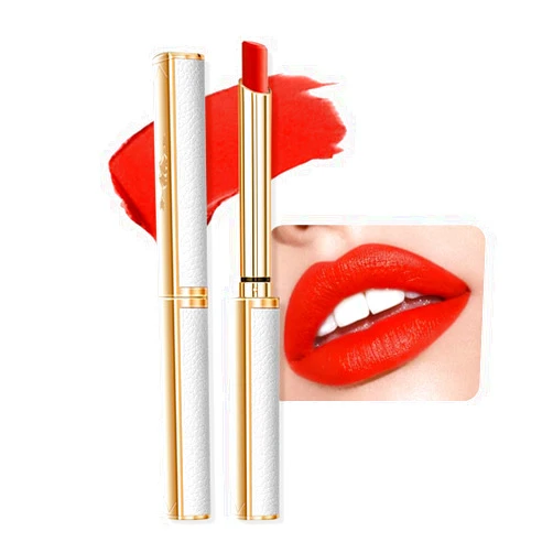 BINGBRUSH Moisturizing and Silky Velvet Lipstick Pack Set, Matte Longwear Waterproof Smooth Color Lip Crayon - Nourishing Lipstick Lipgloss Lip Stain (02#Milk orange red brown)