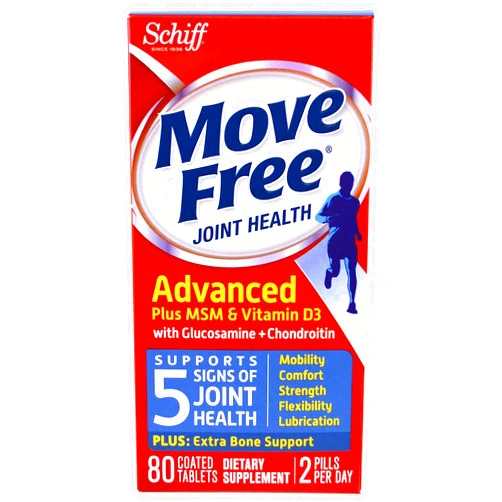 Schiff Move Free Glucosamine and Chondroitin Plus MSM & D3 Advanced Joint Health Supplement Tablets, (80 Count in A Box), Supports Mobility, Comfort, Strength, Flexibility and Lubrication* (Pack of 3)