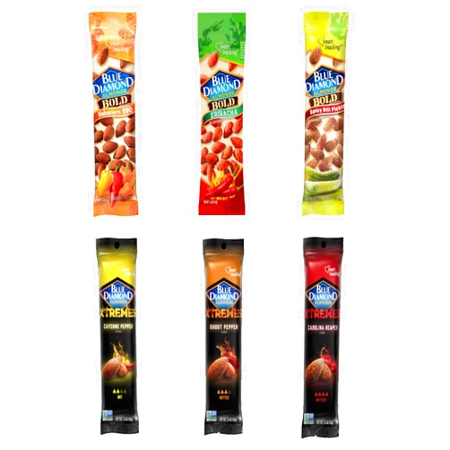 Snackivore Almonds Flavored Almonds Variety Pack, 6 Flavors, 1.5oz Each- Carolina Reaper, Ghost Pepper, Cayenne Pepper, Spicy Dill Pickle, Sriracha, Habanero BBQ by Snackivore
