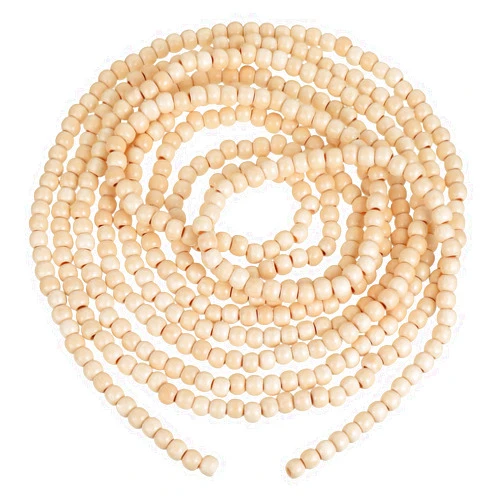 WILLBOND 16 Feet Christmas Wood Bead Garland Wooden Bead Garland for Christmas Tree Holiday Decoration (Wood Color)