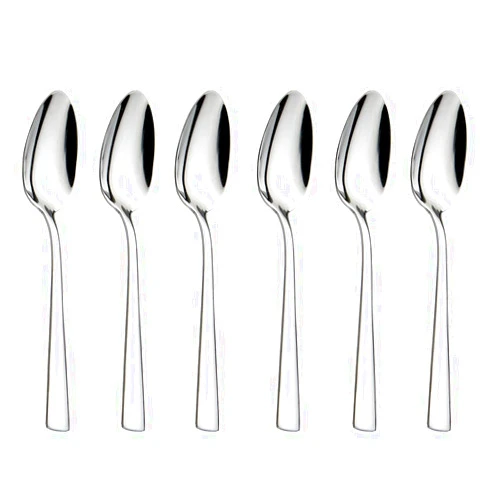 HISSF 6-Pieces Teaspoons Set Stainless Steel 18/0 Tea Spoons, 6.29 Inches For Home, Kitchen Restaurant, square handle