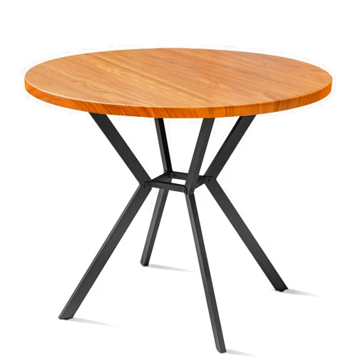 LTTROMAT Round Dining Table, 39 Inch Modern Round Kitchen Table Walnut Dining Table with Black Base, Kitchen Table Leisure Table for 4-5 People Small Space Dining Room, Apartment, Kitchen