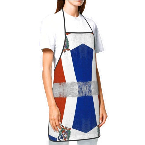 Generic Rettro Dominican Republic Flag Bbq Kitchen Apron Chef Apron For Cooking Baking Grilling Work Apron