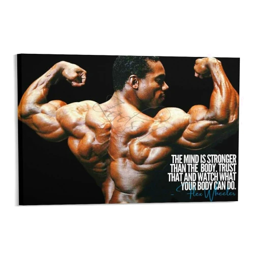 Generic Bodybuilder Poster Flex Wheeler Muscle Building Quote Poster (2) Canvas Painting Posters And Prints Wall Art for Living Room Bedroom Decor 12x08inch(30x20cm) Frame-style