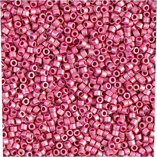 Barrel of Beads Miyuki Delica 11/0 Cylinder Seed Beads - Matte Duracoat Galvanized Hot Pink - DB1840F 5 Grams