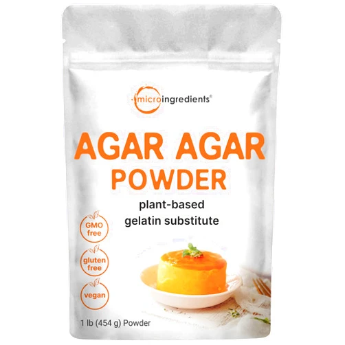 Micro Ingredients Agar Agar Powder, 1lb (16oz) | Planted-Based Source from Red Algae | Unflavored Thickening Agent for Cooking & Baking | Vegan Substitute for Beef Gelatin | Non-GMO, Vegan Friendly
