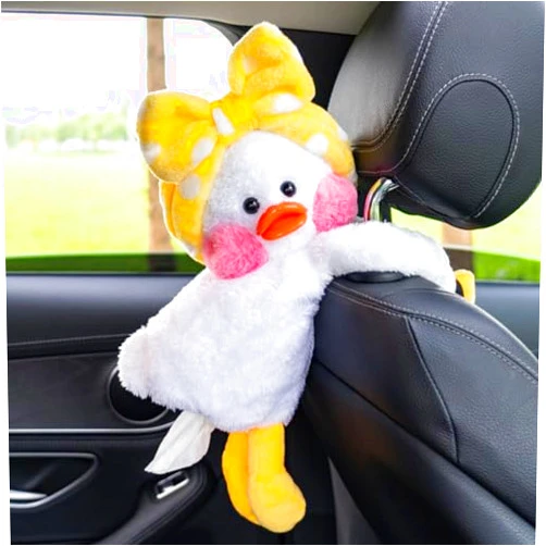 Japado Car Plush Tissue Holder Duck Cartoon Animal Tissue Box Napkin Holder for Car Home Bathroom (Duck1)