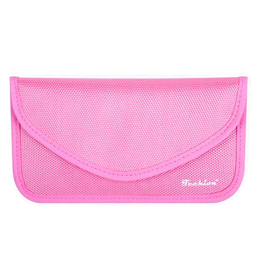Techion Signal Blocking Bag, RFID Faraday Bag Shield Pouch Wallet Case for Cell Phone and Car Key FOB, Privacy Protection, Anti-Hacking - Pink