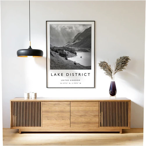 Custom Generic Lake District Wall Print, Lake District England Wall Art, Uk Wall Print, Black And White Lake District photo, Lake District Wall Décor,263