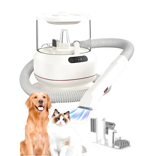 Govisiry dog grooming vacuum kit: 7 dog grooming tools and 5 combs - hair vacuum remover - brush vacuum for pet
