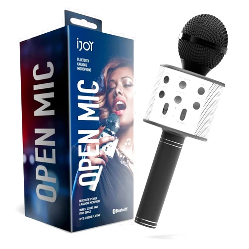 iJoy Wireless Karaoke Microphone - Bluetooth Karaoke Microphone and Speaker for Singalong with Voice Changer -Karaoke Microphone for Adults and Kids - Portable Karaoke Machine