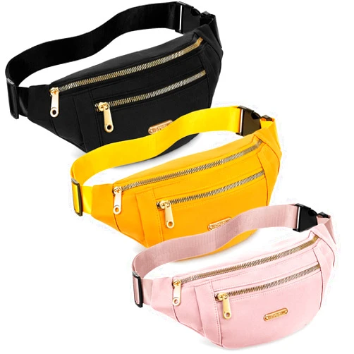 Reginary 3 Pcs Waterproof Fanny Packs for Women and Men Waist Pack with Adjustable Strap Waist Pouch for Sports Running Exercise Walking Travel