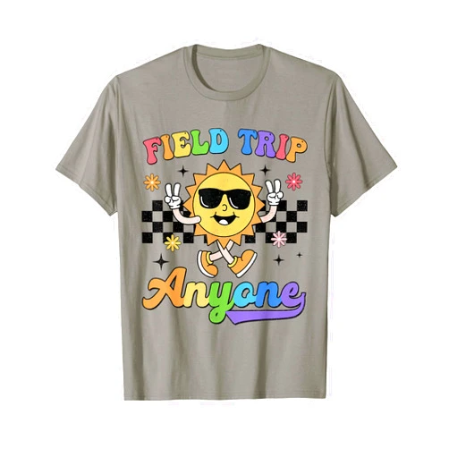 Cute Teaching Apparel and Student Gifts Retro Groovy Field Trip Anyone Teachers Kids Field Day 2025 T-Shirt